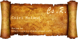 Csiri Roland névjegykártya